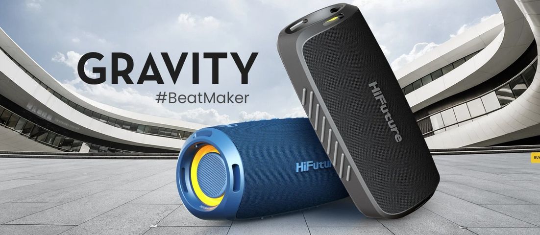 Loa Bluetooth Di Động HiFuture Gravity 45W Chống Nước IPX7 - Âm Thanh Stereo, Tính Năng TWS, LED RGB - Hoàn Hảo Cho Tiệc Tùng Ngoài Trời