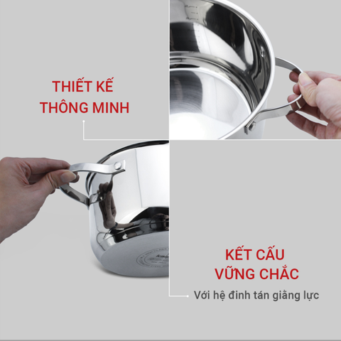 Nồi Inox 304 Kalpen Lermat 5 Đáy - Nồi Chuyên Dùng Bếp Từ, Tiết Kiệm Năng Lượng, 18cm-30cm, Chất Liệu Bền Đẹp, Nấu Nhanh Chóng