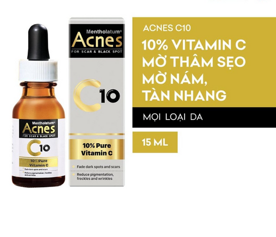 Serum Acnes Vitamin C 15ml - Tinh Chất Làm Mờ Sẹo & Vết Thâm - Giải Pháp Cho Da Sáng Mịn Màng, Đánh Bật Sẹo Mụn