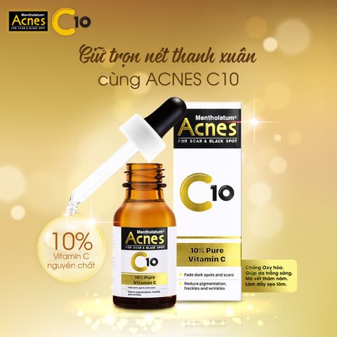 Serum Acnes Vitamin C 15ml - Tinh Chất Làm Mờ Sẹo & Vết Thâm - Giải Pháp Cho Da Sáng Mịn Màng, Đánh Bật Sẹo Mụn