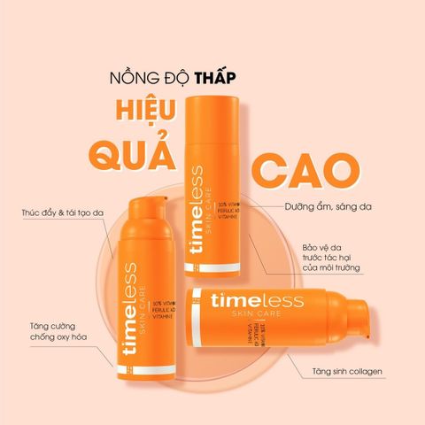 Serum Timeless 10% Vitamin C + E Ferulic Acid - Dưỡng ẩm & Sáng da, Tăng cường Chống oxy hóa cho Da Nhạy cảm, 30ml