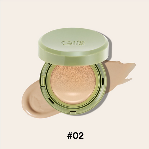 Phấn nước Gilaa Vegan Super Glow Cushion SPF50+ PA++++ - Giúp da căng bóng, bền màu 24h, chứa 20% rau má, phù hợp cho da nhạy cảm, mụn
