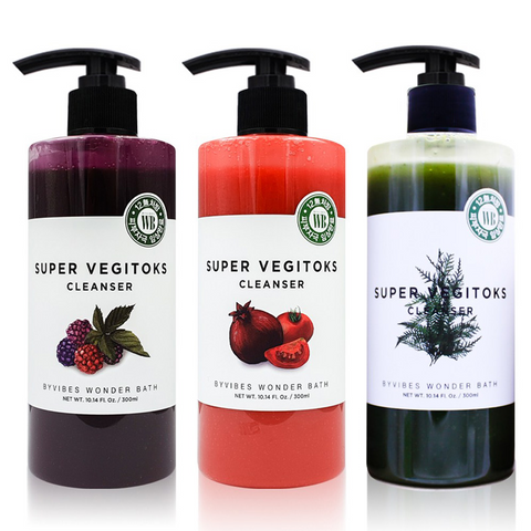 Sữa Rửa Mặt Rau Củ Byvibes Wonder Bath Super Vegitoks 300ml - Chiết Xuất Từ 100% Rau Củ Thiên Nhiên, Dưỡng Ẩm, Làm Sáng Da, Phù Hợp Da Nhạy Cảm