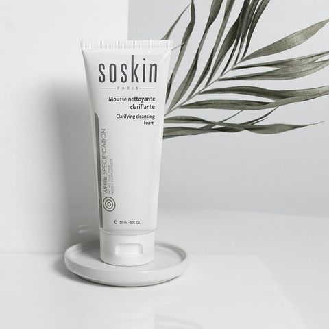 Sữa Rửa Mặt Trắng Da Soskin - Clarifying Cleansing Foam 100ml Giúp Làm Sạch Sâu và Dưỡng Trắng Da Tươi Sáng, Ngăn Ngừa Melanin