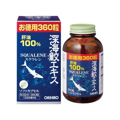 Viên Uống Dầu Gan Cá Orihiro 360 Viên Hỗ Trợ Sức Khỏe Xương Khớp và Tim Mạch - Squalene từ Cá Mập Biển Sâu Nhật Bản