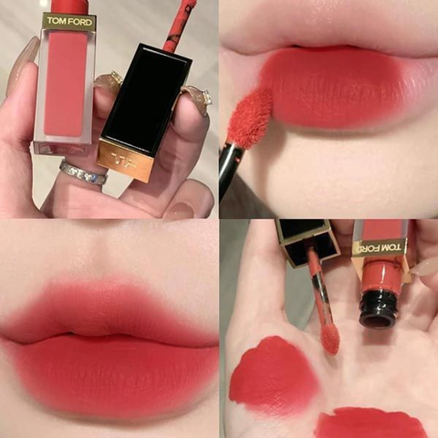 Son Kem Tom Ford TF Liquid Lip Luxe Matte 129 Carnal Red - Màu Đỏ Tươi Đẹp, Chất Son Mịn, Bền Màu 6-8 Giờ, Đặc Biệt Dành Cho Phái Đẹp
