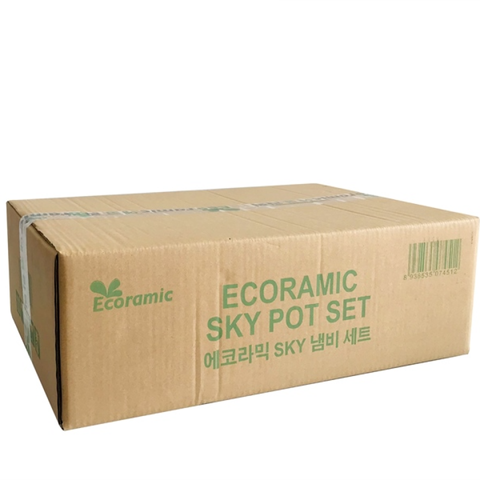 Bộ Nồi Vân Đá 4 Món Ecoramic Sky Pot Không Từ Màu Xanh Mint - Dụng Cụ Bếp Sang Trọng, Chịu Nhiệt Tốt, Tiết Kiệm Điện