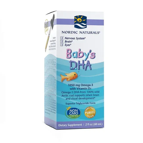 Baby's DHA Nordic Naturals hỗ trợ bổ sung Omega 3, Vitamin D3 cho bé từ sơ sinh [Date T10/2024]