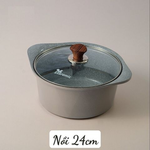 Bộ Nồi Chảo Ecoramic Premium Đáy Từ 5 Món - Chảo và Nồi Chống Dính Dùng Cho Mọi Loại Bếp