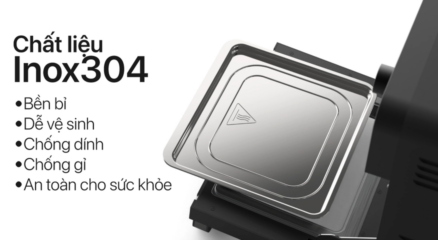 Khay hứng dầu inox 304 cho nồi chiên không dầu 2Good S19/S20 - Phụ kiện cần thiết, dễ lắp đặt, bảo vệ tuổi thọ nồi chiên
