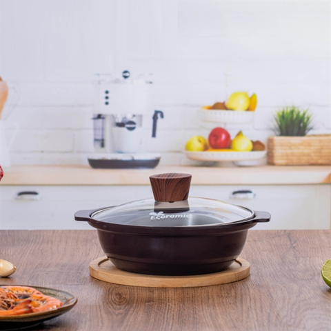 Nồi Kho Đáy Từ Ecoramic Bling Lớp Phủ Ceramic - Dùng Cho Mọi Loại Bếp, Chịu Nhiệt Cao, Giữ Nhiệt Lâu, Dễ Dàng Vệ Sinh