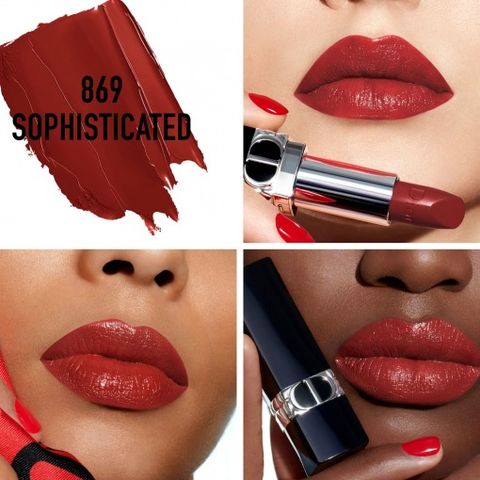 Son Dior Rouge Satin 869 Sophisticated Đỏ Nâu - Son Môi Cao Cấp, Mềm Mịn, Chất Son Dịu Nhẹ và Sang Trọng