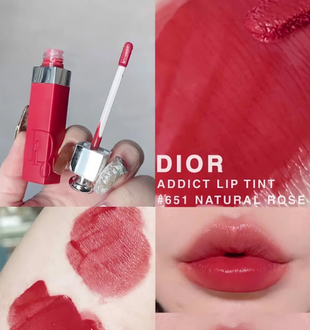Son kem Dior Addict Lip Tint 651 Natural Rose - Son môi hồng đất lâu trôi 12 giờ, chất son mềm mịn, dễ tán, dành cho phái đẹp