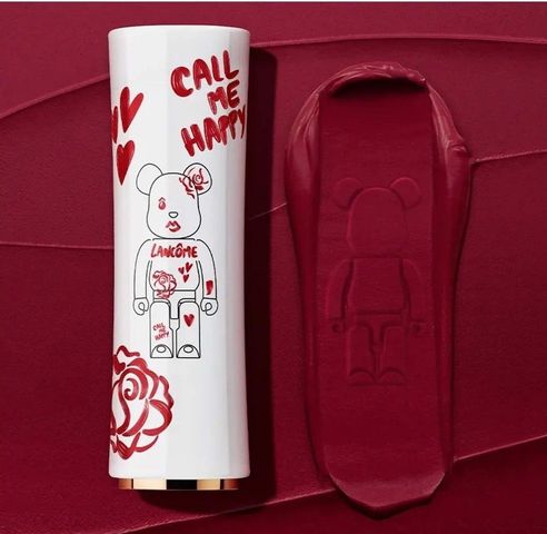 Son Thỏi Lancome X Bearbrick L'Absolue Màu 888 French Idol Đỏ Cherry - Thiết Kế Graffiti Ngọt Ngào, Nữ Tính, Hàng Giới Hạn