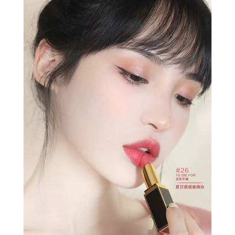 Son Tom Ford Lip Color Satin Matte Màu 26 To Die For - Son Môi Hồng Đất Sang Trọng, Lên Màu Chuẩn Chỉ Qua 1 Lướt
