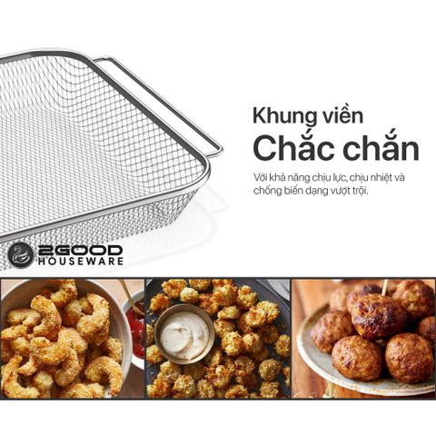 Vỉ Nướng Sâu Lòng Nồi Chiên Không Dầu 2GOOD S19/S20 Inox 304 - Dụng Cụ Bếp Bền Bỉ, Chống Rỉ, An Toàn Cho Sức Khỏe