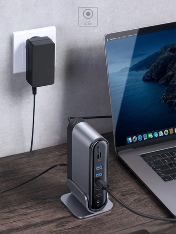 Hub Chuyển Đa Năng 17in1 Baseus Working Station CAHUB-DG0G - Cổng Kết Nối Đầy Đủ Cho Laptop, Macbook, Smartphone, Adapter Kèm Theo