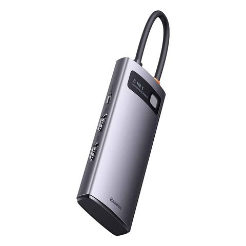 Hub Mở Rộng 6 in 1 Baseus Metal Gleam Đa Chức Năng - 2 Cổng HDMI, 3 Cổng USB 3.0, Sạc PD 100W - Thiết Bị Kết Nối Tuyệt Vời Cho Laptop và Macbook
