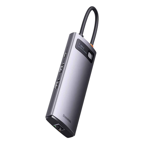 Hub Mở Rộng 7 In 1 Baseus Metal Gleam Gen 2 - HDMI, USB 3.0, PD 100W, Kết Nối Nhanh, Thiết Bị Phụ Kiện Số Chính Hãng