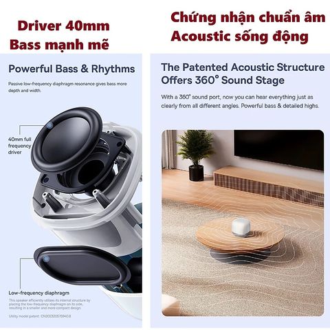 Loa Bluetooth không dây Baseus AeQur V2 20W - Loa âm thanh 360° chất lượng cao, pin 30 giờ, kết nối dễ dàng với mọi thiết bị