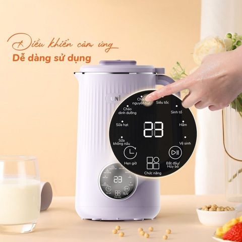 Máy Làm Sữa Hạt Unie UMB10 - Dung Tích 1L, 800W, Chức Năng Đa Năng Xay Nấu Sữa Hạt, Sinh Tố, Cháo, Màu Tím Pastel