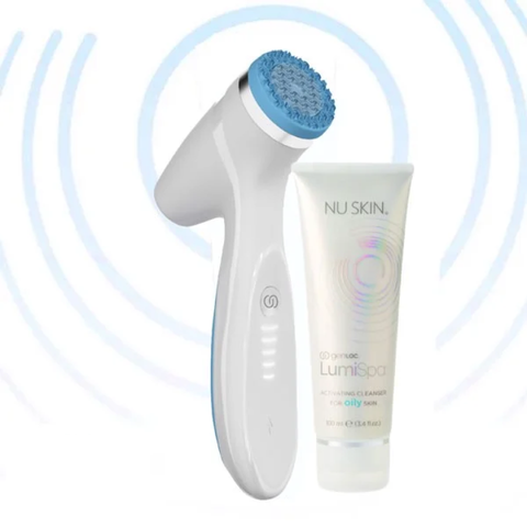 Máy Rửa Mặt Nuskin 127 ageLOC LumiSpa iO - Thiết Bị Chăm Sóc Da 2 Trong 1, Kèm Sữa Rửa Mặt, Công Nghệ Massage Thông Minh