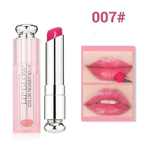 Son Dưỡng Dior Addict Lip Glow Màu Raspberry 007 - Chất Son Mỏng, Dưỡng Ẩm Tuyệt Vời, Độ Bám Màu Lên Đến 4 Giờ, SPF 15 Bảo Vệ Đôi Môi