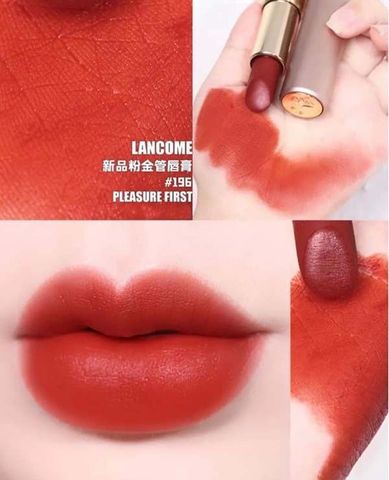 Son Lancôme L'Absolu Rouge Intimatte 196 - Màu Đỏ Gạch Sang Trọng, Bám Màu Lâu, Hiệu Ứng Matte, Quà Tặng Thời Thượng cho Phái Đẹp