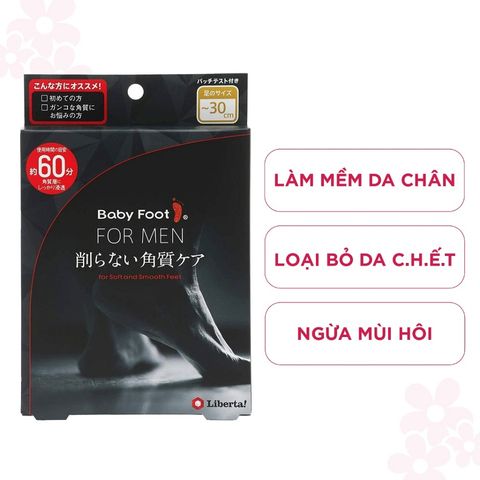 Túi Ủ Bong Da Chết Bàn Chân Baby Foot For Men - Dưỡng Da Mềm Mịn, Giảm Mùi Hôi Cho Nam Giới 30cm