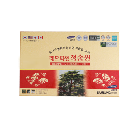 Viên Tinh Dầu Thông Đỏ Red Pine Jeok Song Won 120/180 Viên - Hỗ Trợ Sức Khỏe Tim Mạch, Thanh Lọc Cơ Thể, Nguyên Chất Hàn Quốc