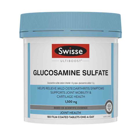 Viên uống Swisse Glucosamine Sulfate 1500mg - Bổ trợ xương khớp, hỗ trợ giảm đau nhức và duy trì sức khỏe khớp - 180 viên/hộp