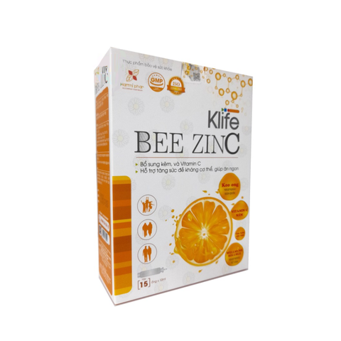 Bee Zin C - Nước bổ sung Kẽm và Vitamin C hỗ trợ tăng cường miễn dịch, giảm nóng trong cho trẻ em và người lớn - Hộp 15 ống