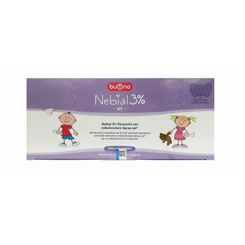 Bộ rửa mũi xịt xông Buona Nebial 3% KIT cho bé