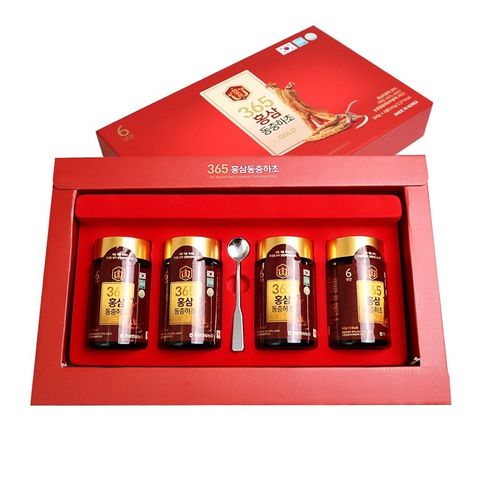 Cao Hồng Sâm Đông Trùng Hạ Thảo 365 Gold - Tăng Cường Sức Khỏe, Hỗ Trợ Tập Trung, Hộp 4 Hũ X 240g, Quà Tặng Sang Trọng