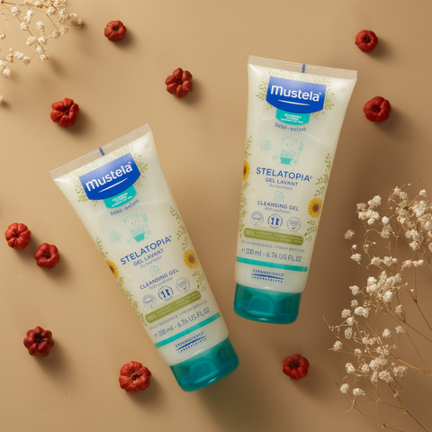 Gel Tắm Gội Cho Bé Da Chàm Mustela Stelatopia 200ml - Làm Sạch Nhẹ Nhàng, Dưỡng Ẩm Hiệu Quả, An Toàn Cho Trẻ Sơ Sinh