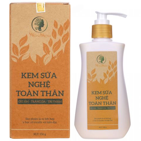 Kem Sữa Nghệ Toàn Thân Wonmom - Dưỡng Trắng, Giữ Ẩm, Mờ Thâm Cho Mẹ Sau Sinh - 150g Từ Thiên Nhiên
