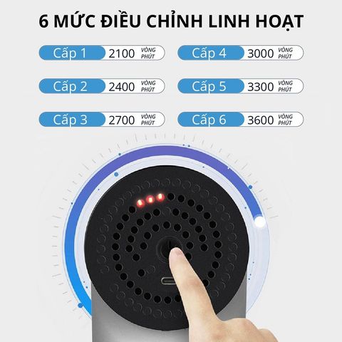 Máy Massage Cầm Tay Kachi MK340 - Thiết Bị Massage Trị Liệu Với 4 Đầu Massage, 6 Tốc Độ Tùy Chỉnh, Giảm Đau, Thư Giãn Cơ Thể