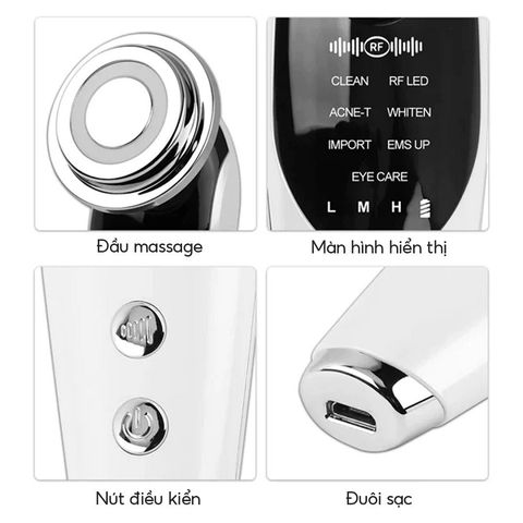 Máy massage mặt 7 in 1 Joou M8807 - Công nghệ Ultrasonic EMS và sóng RF cho da đẹp, giảm mụn, làm sáng da, chăm sóc chuyên sâu