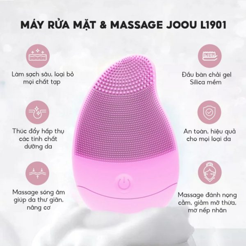 Máy rửa mặt massage JOOU L1901 - Công nghệ rung T-Sonic, silicone mềm, làm sạch sâu và thư giãn da mặt, chăm sóc sắc đẹp tại nhà