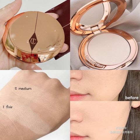 Phấn Phủ Dạng Nén Charlotte Tilbury Airbrush Flawless - Che Khuyết Điểm Tự Nhiên, Độ Bám Nhanh, Siêu Nhẹ Cho Làn Da Rạng Rỡ 722896