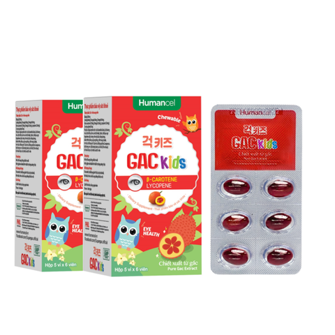 Set Viên Uống Dầu Gấc GAC và Viên Nhai GAC Kids - Hỗ Trợ Cải Thiện Thị Lực Cho Trẻ Em, Sản Phẩm Chất Lượng EU-GMP
