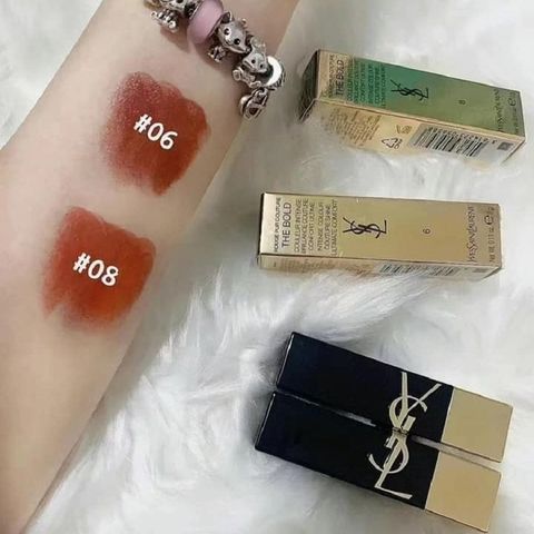 Son YSL The Bold 6 Reignited Amber - Son Thỏi Màu Đỏ Nâu Pha Cam Cao Cấp, Dưỡng Ẩm Mượt Mài, Giữ Màu Lâu, Trang Điểm Đậm