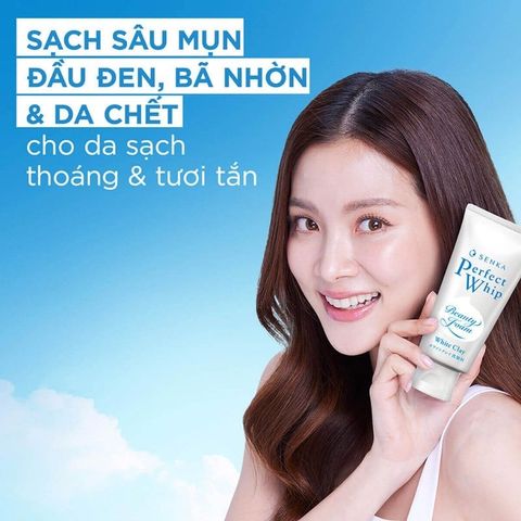 Sữa Rửa Mặt Senka Perfect Whip White Clay - Đất Sét Trắng Giúp Làm Sạch Sâu và Dưỡng Ẩm Cho Mọi Loại Da 120g