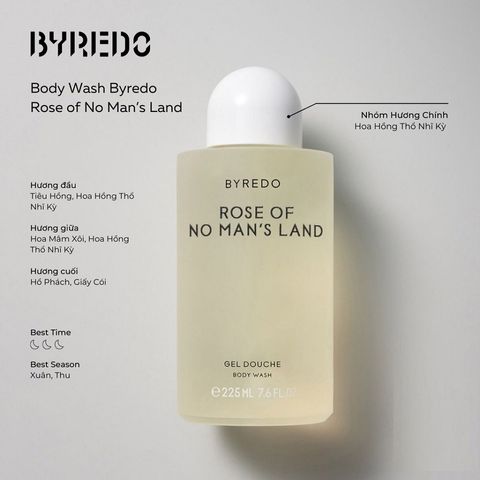 Sữa Tắm Hương Nước Hoa Byredo Gel Douche Body Wash - Chai 225ml Dưỡng Ẩm & Thư Giãn, Hương La Tulipe và Mojave Ghost