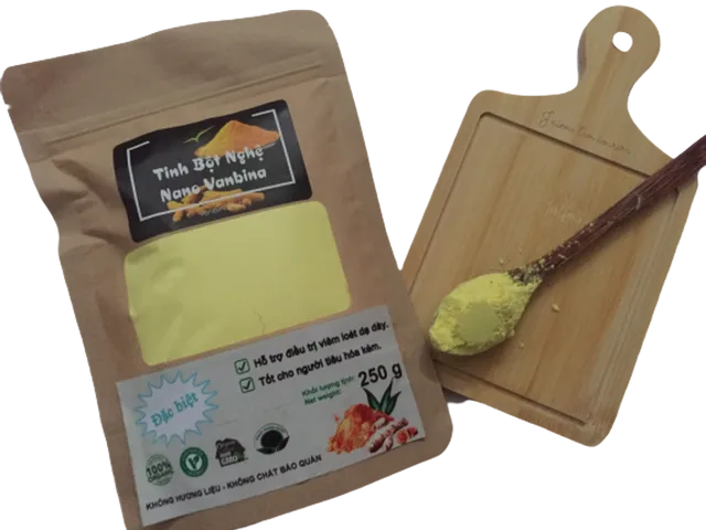 Tinh Bột Nghệ Nano Hữu Cơ Vanbina 250g - Hỗ Trợ Tiêu Hóa, Làm Đẹp Da, Giảm Cân Hiệu Quả từ Nghệ Tươi Tây Nguyên