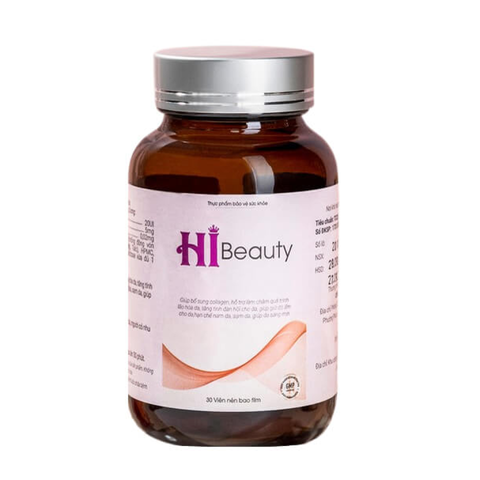 Viên uống làm da sáng mịn Hi Beauty - Hỗ trợ trắng da tự nhiên, mờ thâm & chống lão hóa - Lọ 30 viên bổ sung collagen