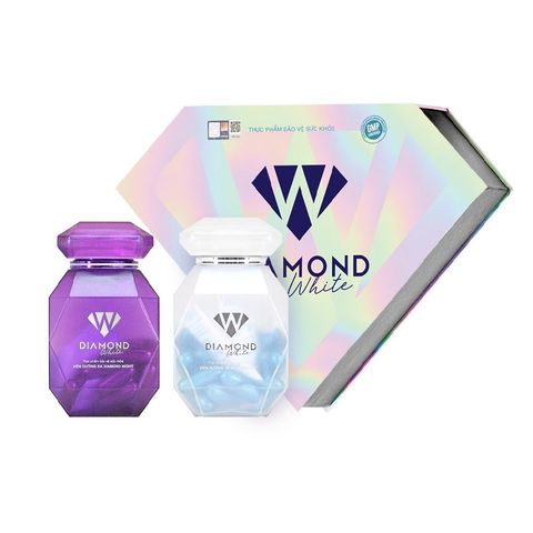 Viên uống dưỡng trắng da Diamond White Day & Night - Giúp làm đẹp da, cải thiện đàn hồi, sáng khỏe và mịn màng cho phụ nữ từ 18 tuổi trở lên.