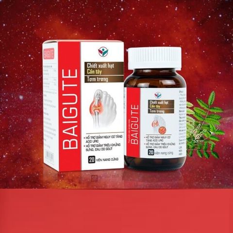 Viên Uống Giảm Axit Uric Baigute - Chiết Xuất Tự Nhiên Hỗ Trợ Điều Trị Gout, Cải Thiện Sức Khỏe Khớp - Hộp 20 Viên