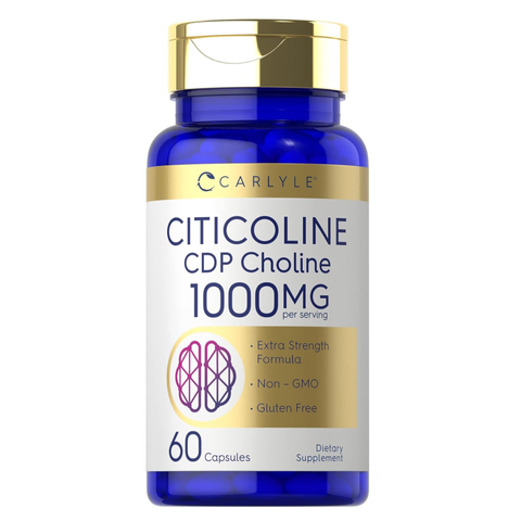 Viên uống hỗ trợ não bộ Carlyle CDP Choline 1000mg - Tăng cường trí nhớ, giảm căng thẳng, cải thiện chất lượng giấc ngủ, 60 viên