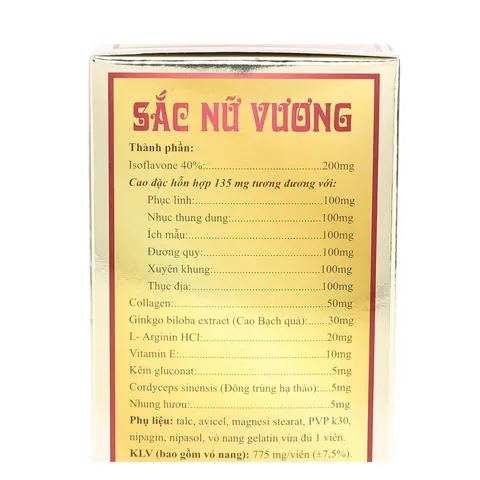 Viên Uống Hỗ Trợ Nội Tiết Tố Nữ Sắc Nữ Vương - Cân Bằng Nội Tiết, Làm Đẹp Da, Tăng Cường Sinh Lý Nữ, Hộp 60 Viên